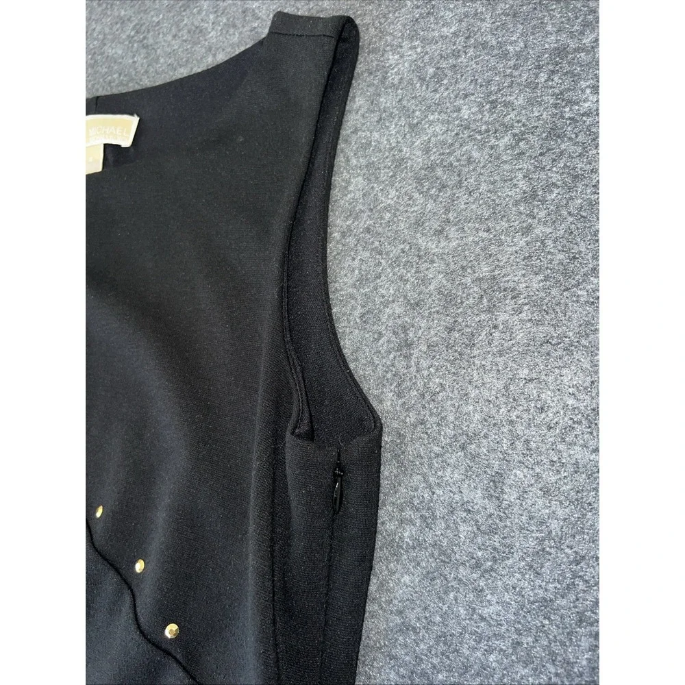Women's Michael Kors Black Sheath Dress With Gold Grommets. Size 8‎